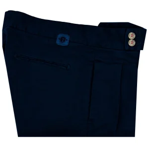 Pantalone in raso con chiusura fascia a doppio bottone enpences