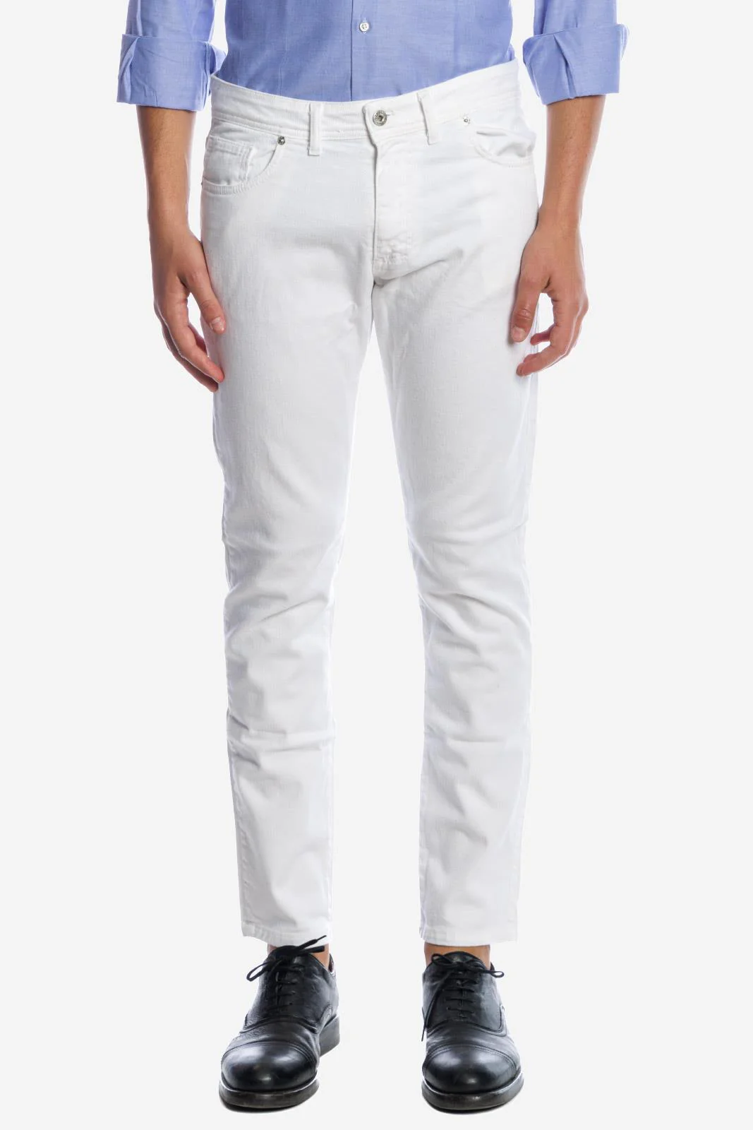 Jeans 5 tasche bianco - immagine 2