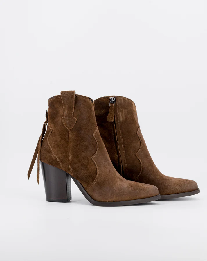 Stelio Malori 1045 stivaletto donna in pelle scamosciata cuoio - immagine 6