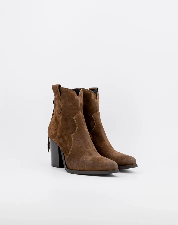 Stelio Malori 1045 stivaletto donna in pelle scamosciata cuoio - immagine 3