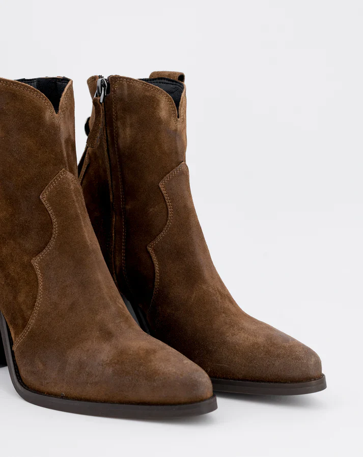 Stelio Malori 1045 stivaletto donna in pelle scamosciata cuoio - immagine 9