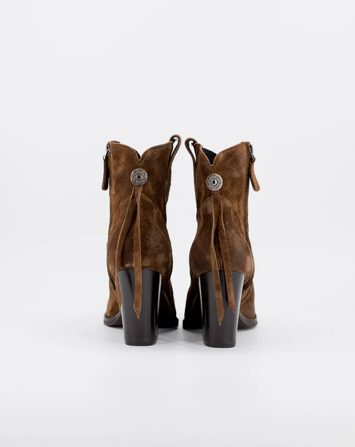 Stelio Malori 1045 stivaletto donna in pelle scamosciata cuoio - immagine 7