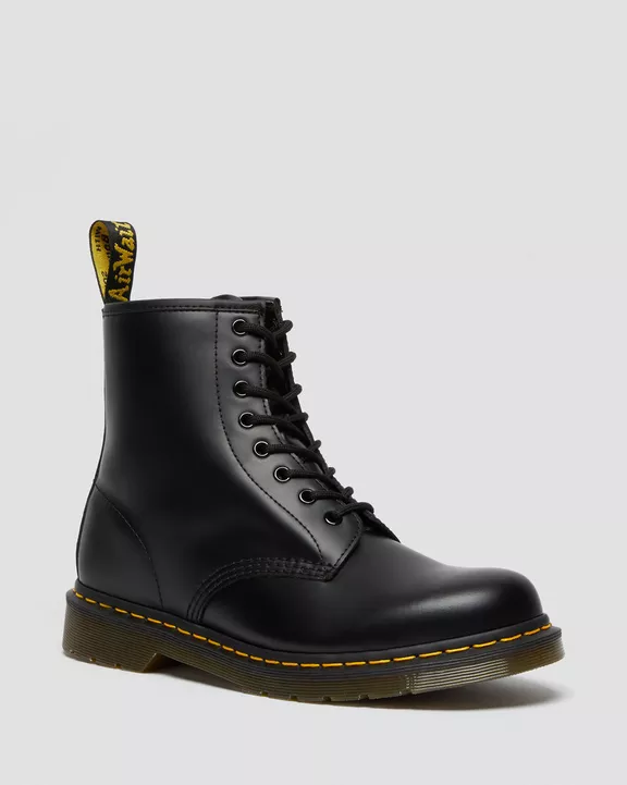 Dr Martens Stivali stringati 1460 in pelle smooth black - immagine 7