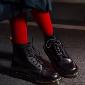 Dr Martens Stivali stringati 1460 in pelle smooth black