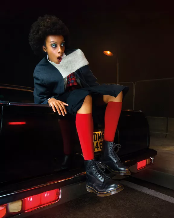 Dr Martens Stivali stringati 1460 in pelle smooth black - immagine 4