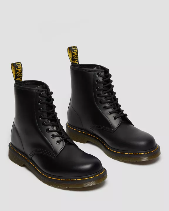 Dr Martens Stivali stringati 1460 in pelle smooth black - immagine 5