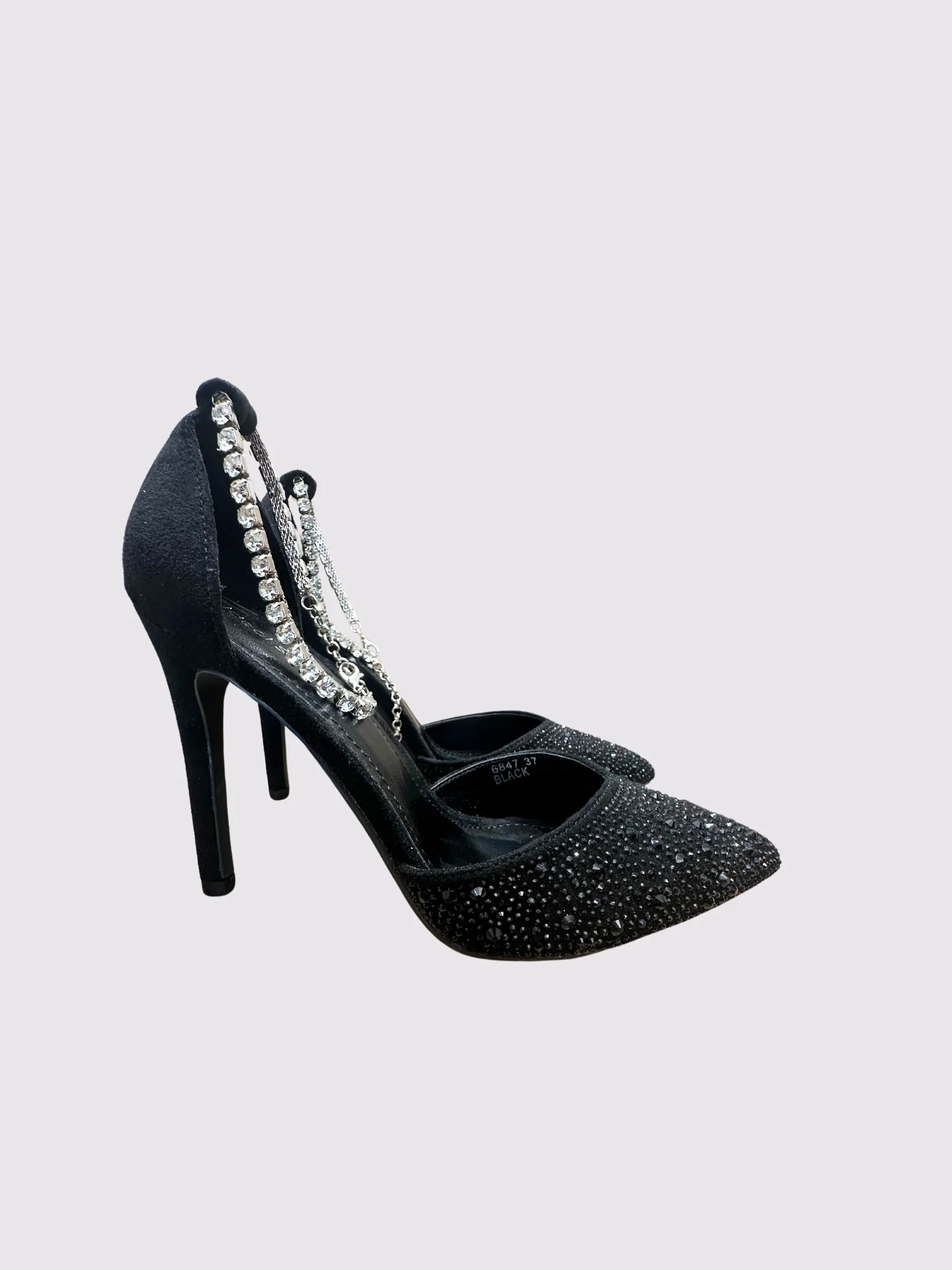 Décolleté nere con dettagli gioiello e strass - immagine 4