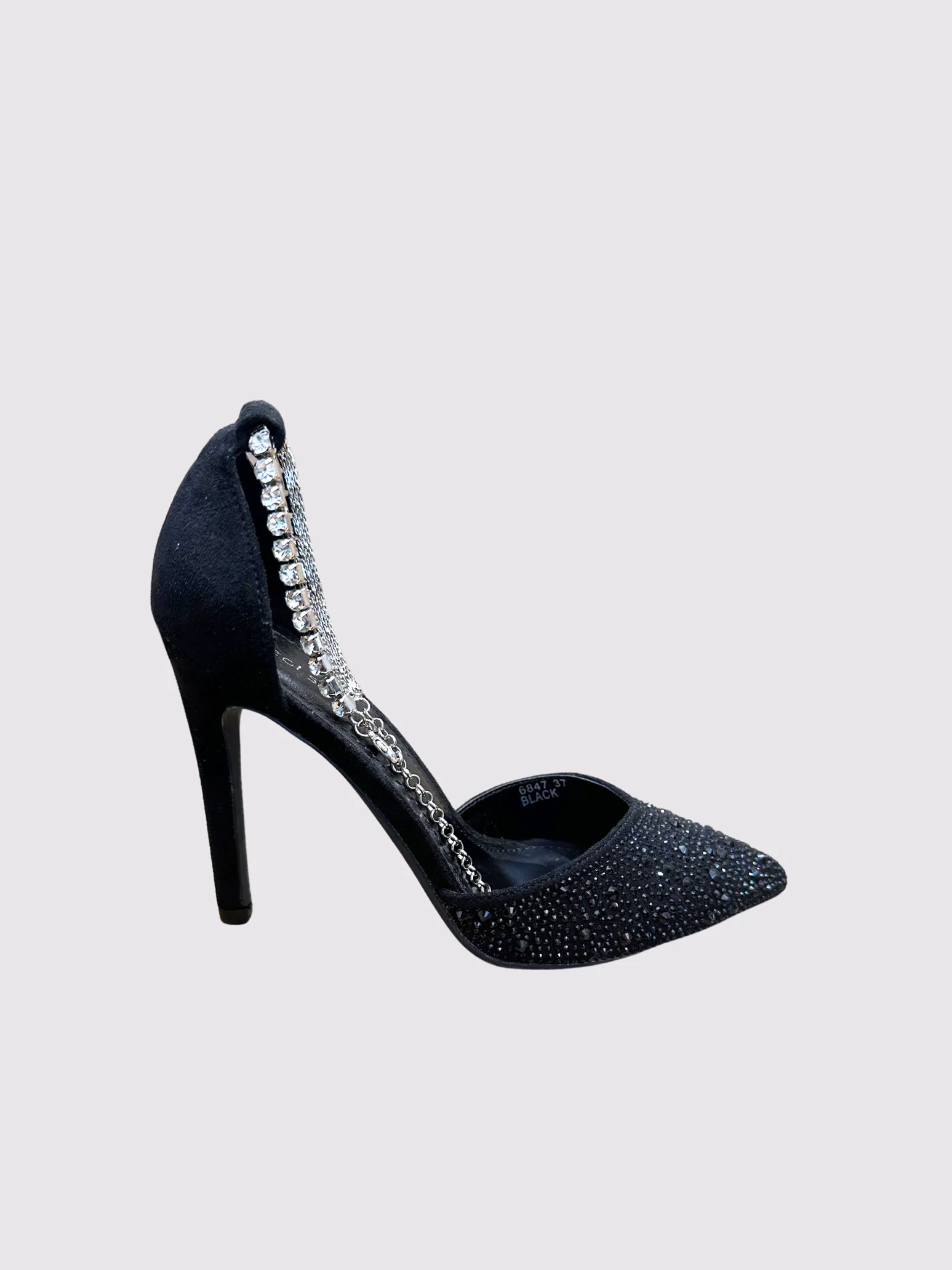 Décolleté nere con dettagli gioiello e strass - immagine 2