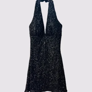 Abito corto Pailettes nero