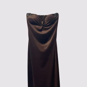 Abito in velluto marrone