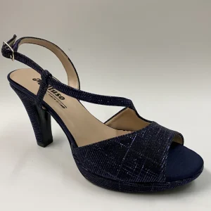 MELLUSO J594B SANDALO ELEGANTE IN TESSUTO BLU'