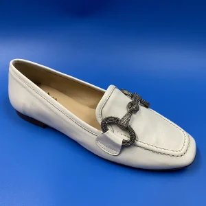 CAMPO DE FIORI LAB3 MOCASSINO IN NAPPA BIANCA CON MORSETTO