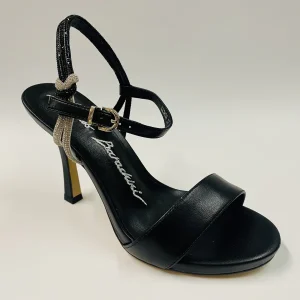 LUCIANO BARACHINI 342 SANDALO CON FASCIA E CINTURINO NERO