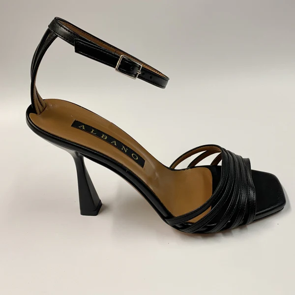 ALBANO 3022 SANDALO CON TACCO 9 CM E CINTURINO REGOLABILE NERO - immagine 3