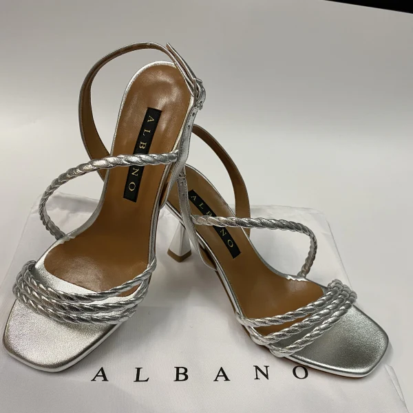 ALBANO 3061 SANDALO CON TRECCE IN METAL ARGENTO - immagine 5