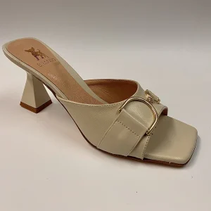 BRANDO ARYA 80 CIABATTA A TACCO MEDIO IN PELLE GHIACCIO CON MORSETTO