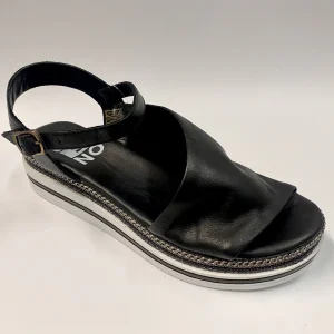 BUENO S4203 SNDALO MONOFASCIA IN PELLE NERA