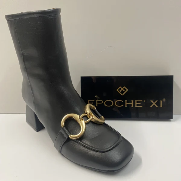 EPOCHE' XI 2232 TRONCHETTO DONNA CON MORSETTO IN PELLE NERO - immagine 2