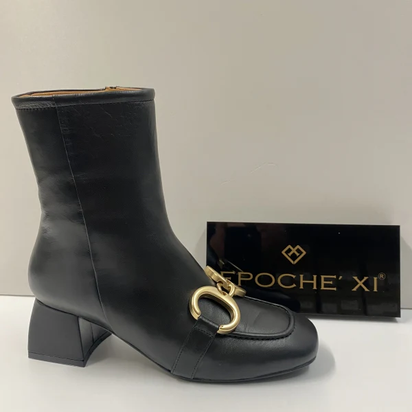 EPOCHE' XI 2232 TRONCHETTO DONNA CON MORSETTO IN PELLE NERO - immagine 3