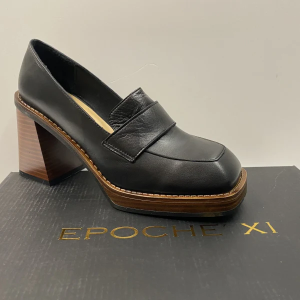 EPOCHE' XI 22163 MOCASSINO DONNA IN PELLE NERO CON TACCO 7 CM - immagine 2