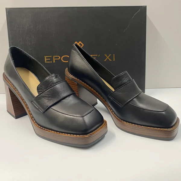 EPOCHE' XI 22163 MOCASSINO DONNA IN PELLE NERO CON TACCO 7 CM - immagine 4