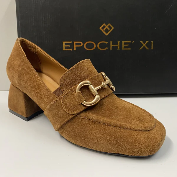 EPOCHE' XI 2231 MOCASSINO DONNA CON MORSETTO IN PELLE SCAMOSCIATA CUOIO - immagine 2