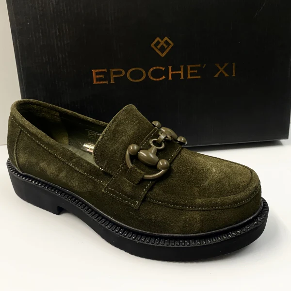EPOCHE' XI 3706 MOCASSINO DONNA IN PELLE SCAMOSCIATA VERDE
