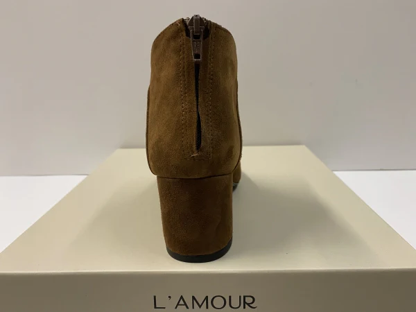 L'AMOUR 108 STIVALETTO IN PELLE SCAMOSCIATA CUOIO CON TACCO FASCIATO - immagine 5