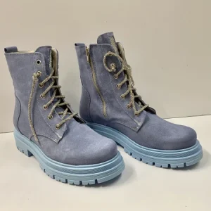 OPEN TOO CRISTAL 1 ANFIBIO IN PELLE SCAMOSCIATA CELESTE