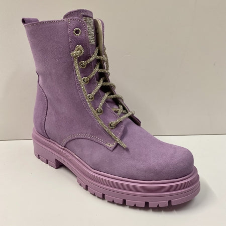 OPEN TOO CRISTAL 1 ANFIBIO IN PELLE SCAMOSCIATA LILLA - immagine 3