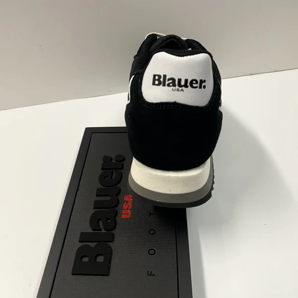 BLAUER QUEENS 01 SUEDE/MESH BLACK/WHITE - immagine 4
