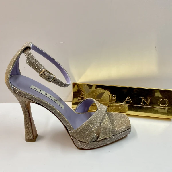 ALBANO 3236/6 SANDALO CON PLATEAU DOPPIA FASCIA E CINTURINO BEIGE - immagine 3