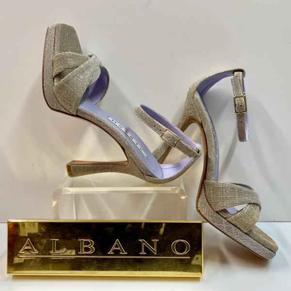 ALBANO 3236/6 SANDALO CON PLATEAU DOPPIA FASCIA E CINTURINO BEIGE - immagine 4