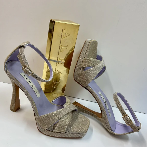 ALBANO 3236/6 SANDALO CON PLATEAU DOPPIA FASCIA E CINTURINO BEIGE - immagine 5