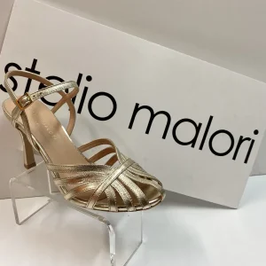 STELIO MALORI VENERE 12 SANDALO DONNA IN LAMINATO PLATINO