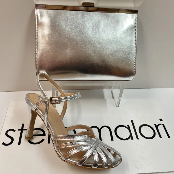STELIO MALORI VENERE 12 SANDALO DONNA IN LAMINATO ARGENTO
