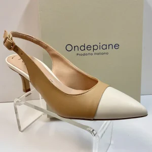 ONDE 1751 SLINGBACK DONNA BICOLORE BURRO/NOCCIOLA