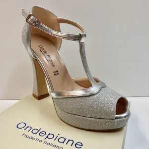 ONDE 7861 DECOLLETE CON CINTURINO GLITTER ARGENTO