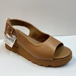 BUENO Y8600 SANDALO DONNA CON ZEPPA IN PELLE CUOIO