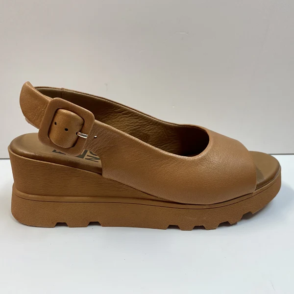 BUENO Y8600 SANDALO DONNA CON ZEPPA IN PELLE CUOIO - immagine 3