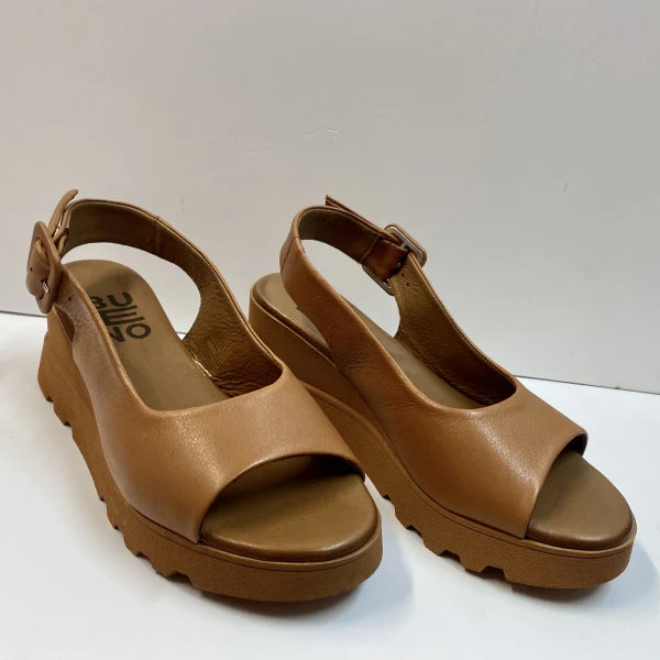 BUENO Y8600 SANDALO DONNA CON ZEPPA IN PELLE CUOIO - immagine 4