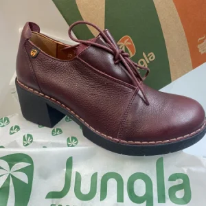 JUNGLA 8124 SCARPA STRIGATA CON TACCO IN PELLE NERO