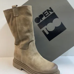 OPEN TOO NICOL 25 STIVALE DONNA IN PELLE SCAMOSCIATA TAUPE