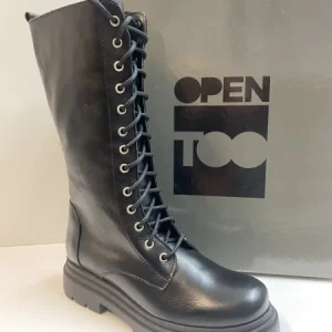 OPEN TOO NICOL 30 STIVALE ALLACCIATO DONNA IN PELLE NERO