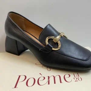 POEME YEL10 MOCASSINO DONNA CON MORSETTO IN PELLE NERO
