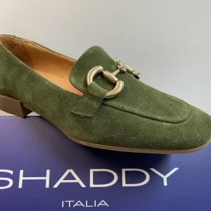 SHADDY 132235149 MOCASSINO DONNA IN PELLE SCAMOSCIATA KAKI CON MORSETTO DORATO