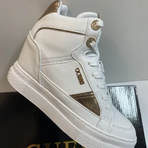 GUESS FL7FRI SNEAKERS ALTE DONNA CON PLATEAU WHITE/GOLD
