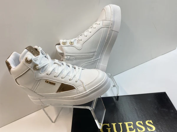 GUESS FL7FRI SNEAKERS ALTE DONNA CON PLATEAU WHITE/GOLD - immagine 5