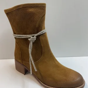 Moira 02 Stivaletti in pelle scamosciata cuoio