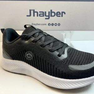 J'Hayber ZS61440 sneakers donna in tessuto nero con fondo bianco